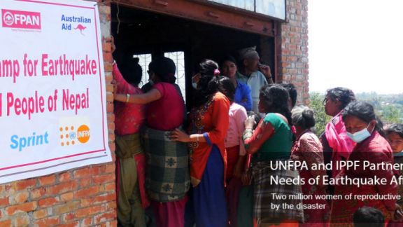 women in Nepal line up for IPPF services