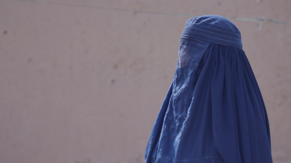 A photograph of an Afghan woman. 